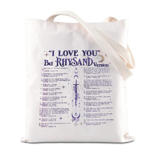 Ac-Tar Rhys*Nd Merch The Nht Court Tote Bag I Love You In Book C O_O - Picture 1 of 7